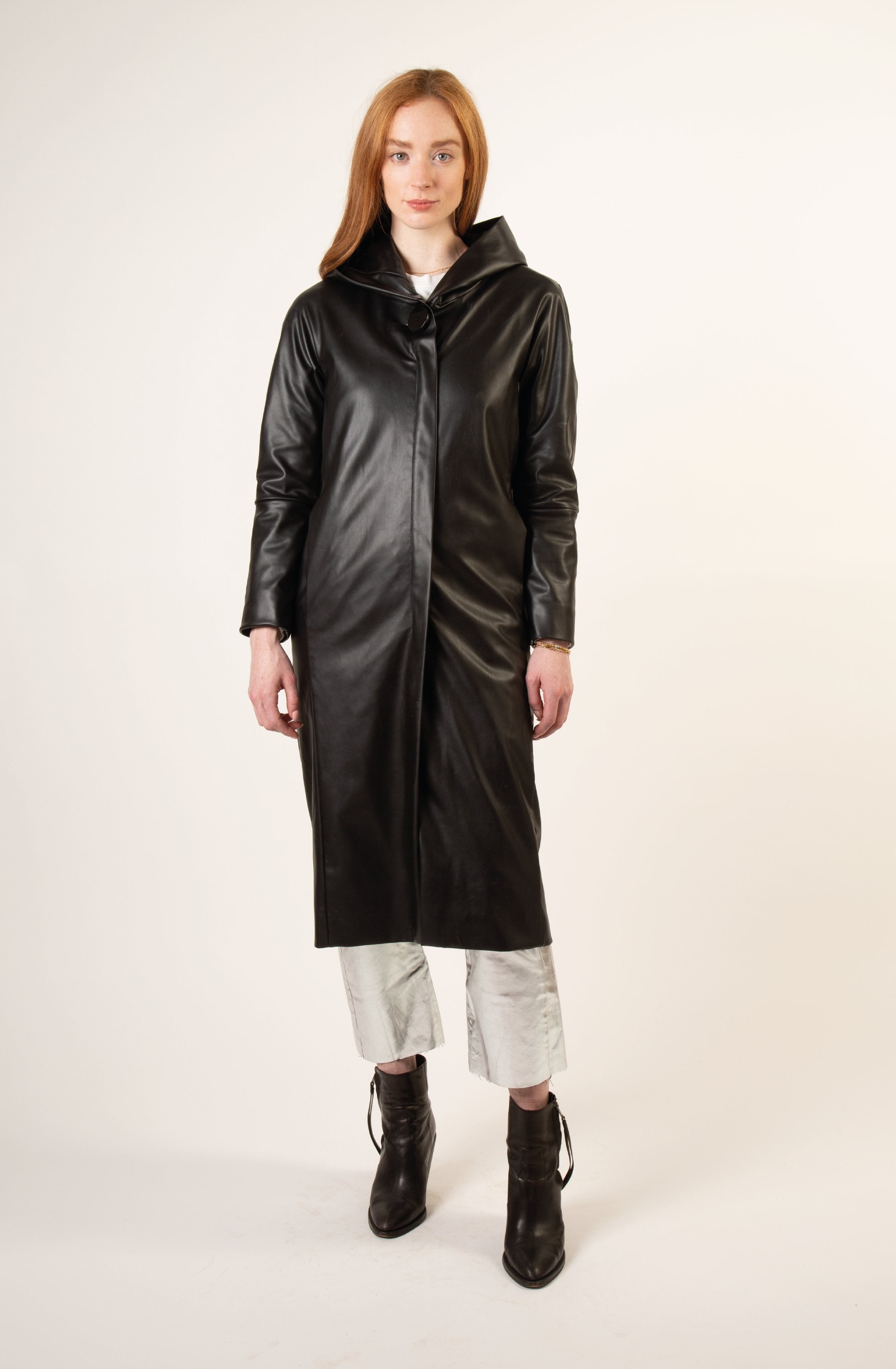 recycled vegan leather long coat I women's RVL – culthread